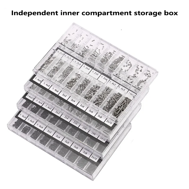 18 different specifications of screw box for watch maintenance and repair accessories, watch cover and back cover screws