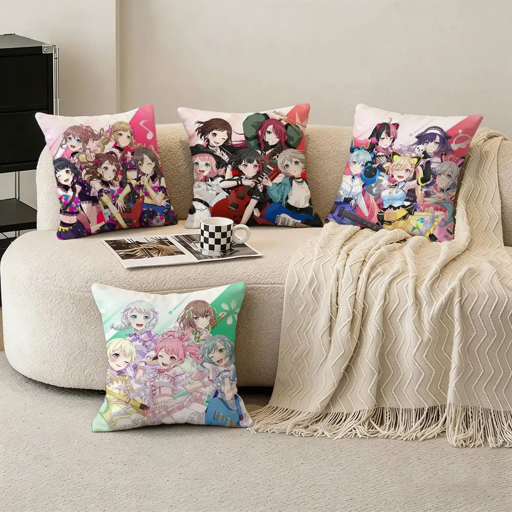 

BanG Dream Poppin'Party Afterglow mygo Roselia Pillow Case for Sofa Living Room Home office Decor Protective Cover
