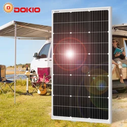 Panel solar rígido Dokio 18V 200W (juego) China Impermeable 18V Panel solar de silicio monocristalino Carga 12V # DSP-100M