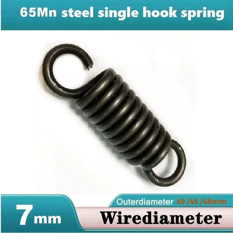 WireDia7mm 65Mn Steel Open Hook Tension Spring Length120-400mm, Suitable for Mechanical Mining Machines and Agricultural Machine