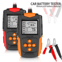 Car Battery Tester 12V 24V Universal Motorcycle Battery Analyzer CCA IR SOH Load Tester LCD Vehicle Cranking Charging Scanner