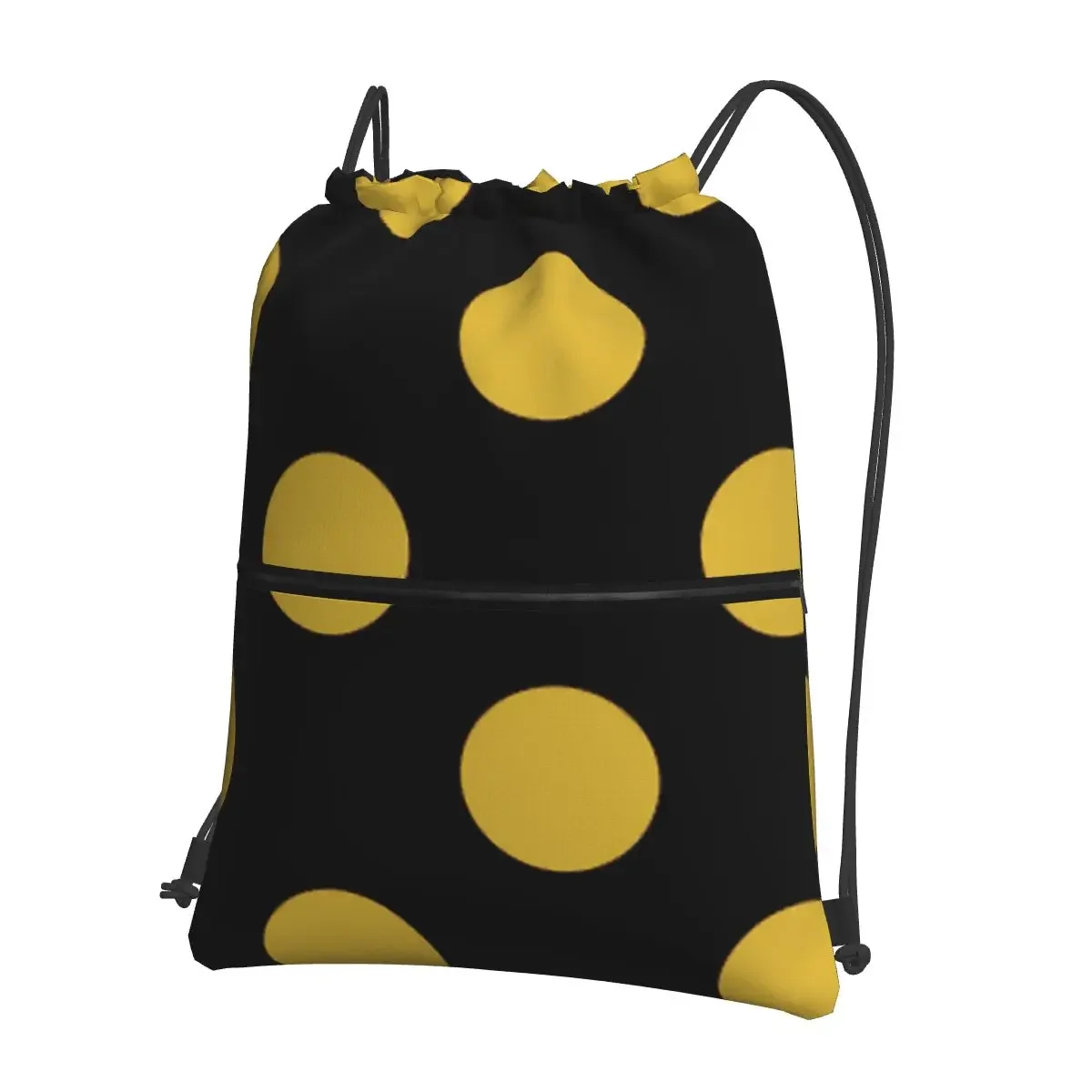 

Festive Giant Gold On Dark Red Polka Dots Portable Backpacks Drawstring Bag Fashion Sundries Bags For School Students