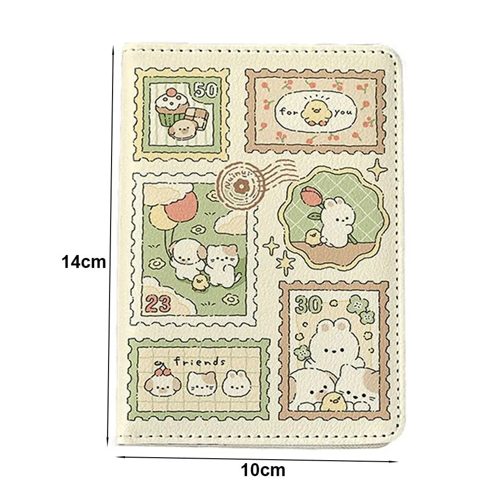 Cartoon Rabbit Passport Holder Pu Leather Multi-function Passport Cover Multicolor Waterproof Card Clamp Wallet Unisex