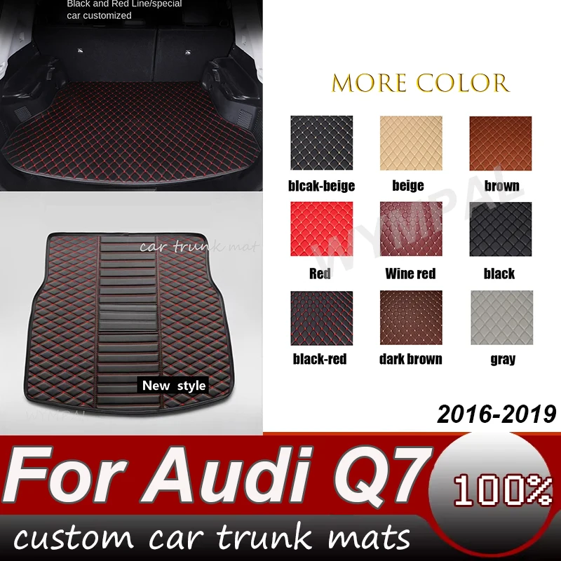 

Для Audi Q7 (5-сидений) 2016 2017 2018 2019 2020 2021 Автомобильные коврики в багажник автомобиля коврики для ног ковер чехол аксессуары для интерьера