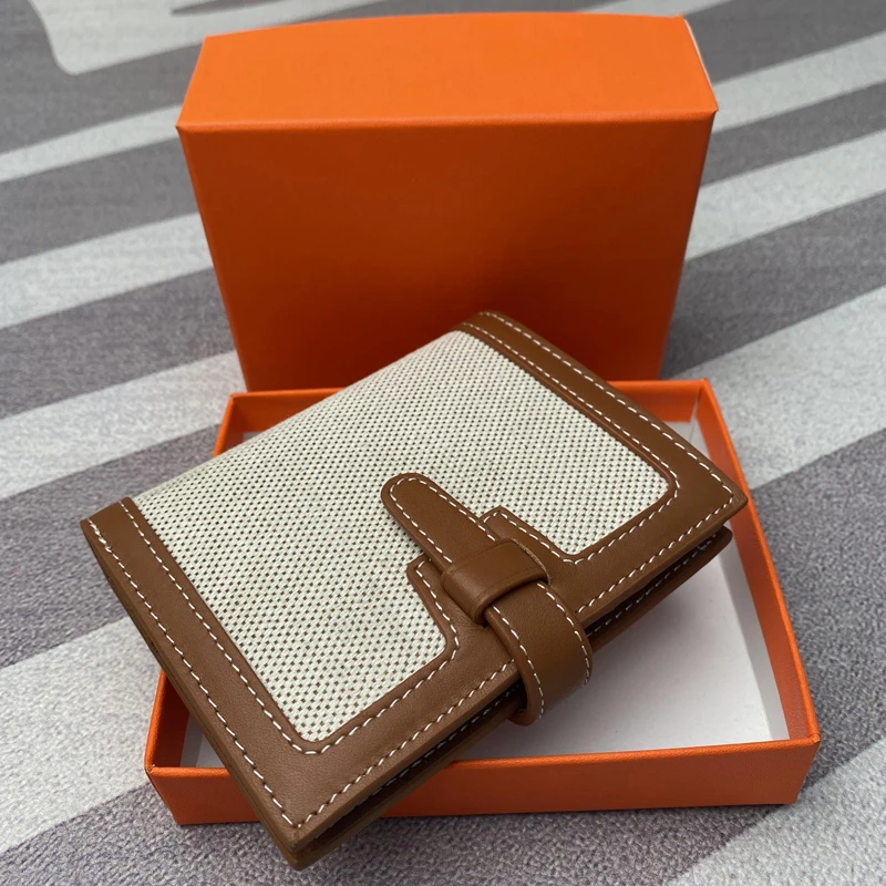 Top luxury 2022 women's Leather Brown Coin Wallet Credit card bag leisure business ID Wallet