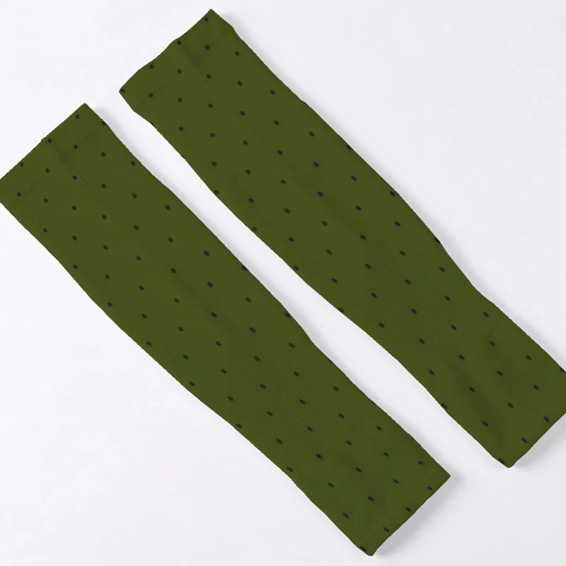 1Pair Unisex Ice Sleeve Arm Covers Olive Green Base with Dark Polka Dot Easy Fashion Design Suitable for Running Fishing