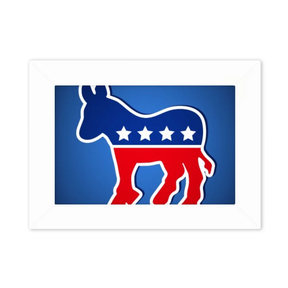 America Donkey Emblem Democratic Party Photo Mount Frame Picture Art Painting Desktop 5x7 inch