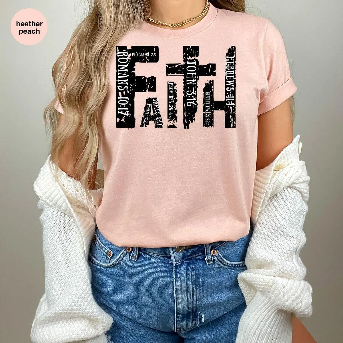 2023 Fashion Christian Women T-shirt Retro Faith Print Shirt Christian Cross Graphic Tees Voguish Jesus Cross Religion Girl Tee