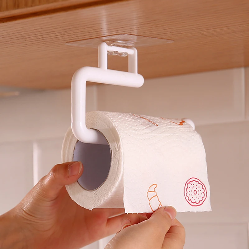 Metal Under Cabinet Paper Roll Rack Towel Holder Tissue Hanger Kitchen Home Doo