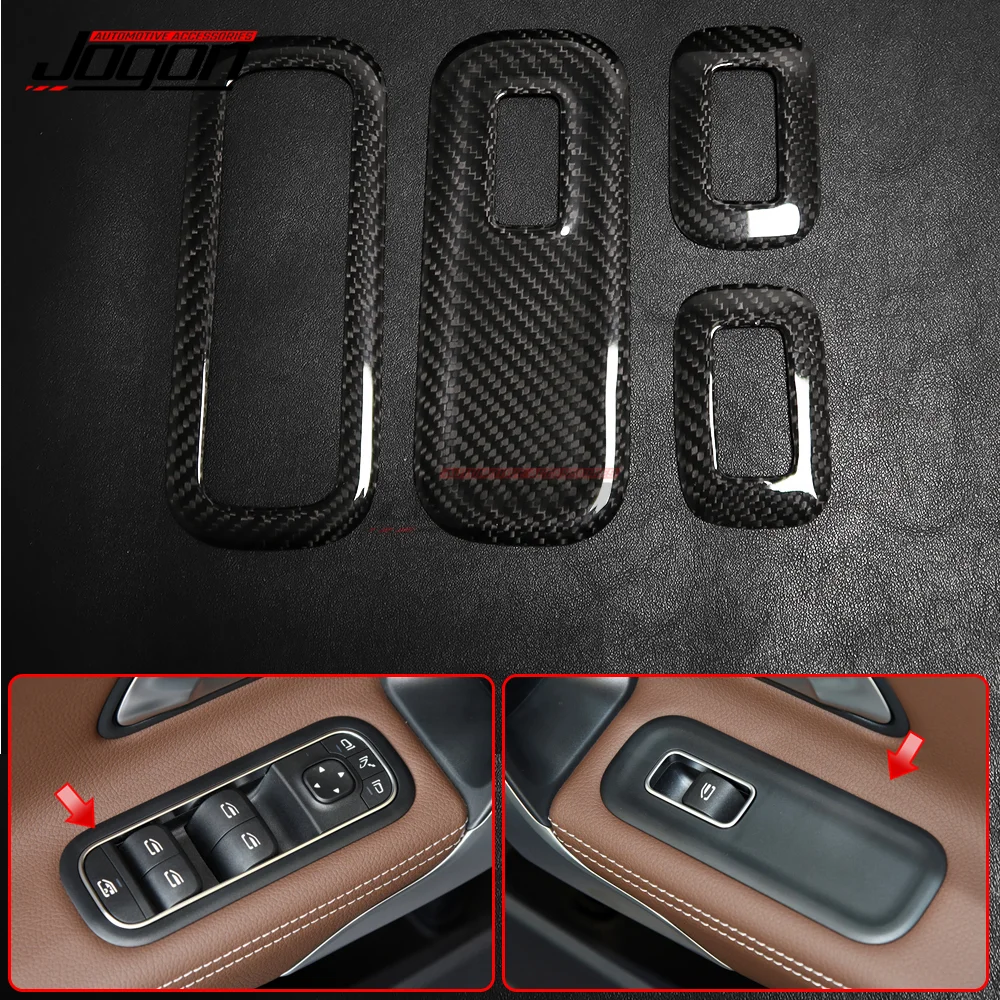 

Carbon Car Window Lift Rear Trunk Button Cover For Mercedes Benz A B CLA GLE GLB GLA Class W177 W247 C118 W118 W167 X247 H247