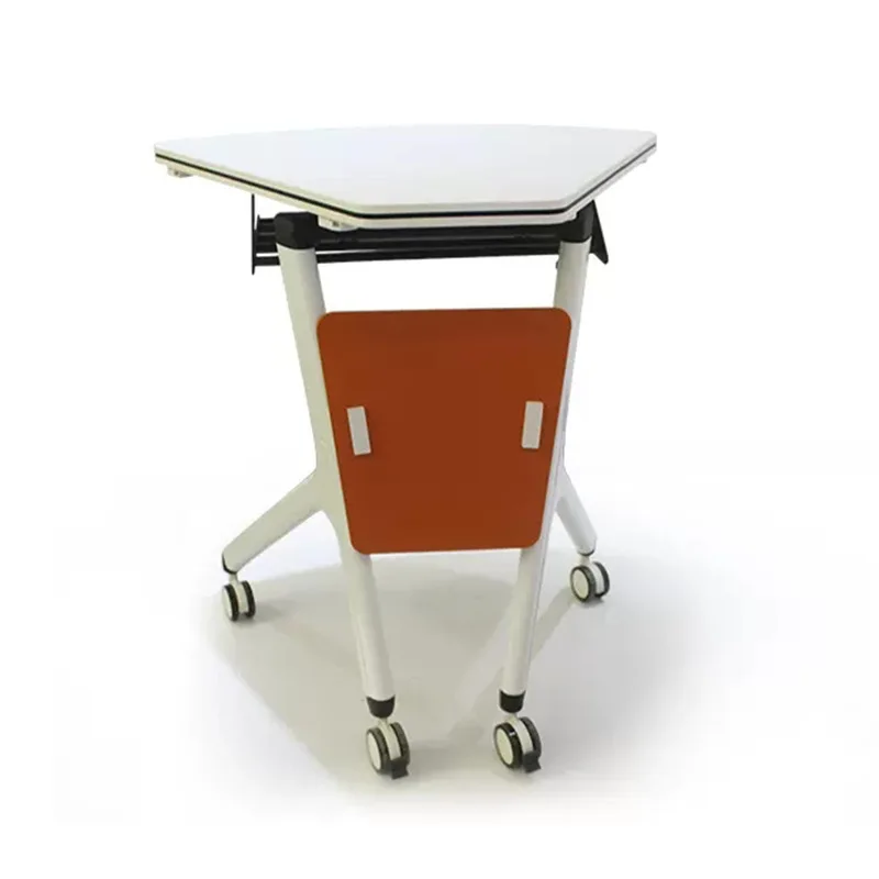 طاولة تدريب الموظفين البيضاء، طاولة مؤتمرات مستديرة الربط، تفكيك وتجميع، مكتب طالب متنقل قابل للطي، إبداعي #6