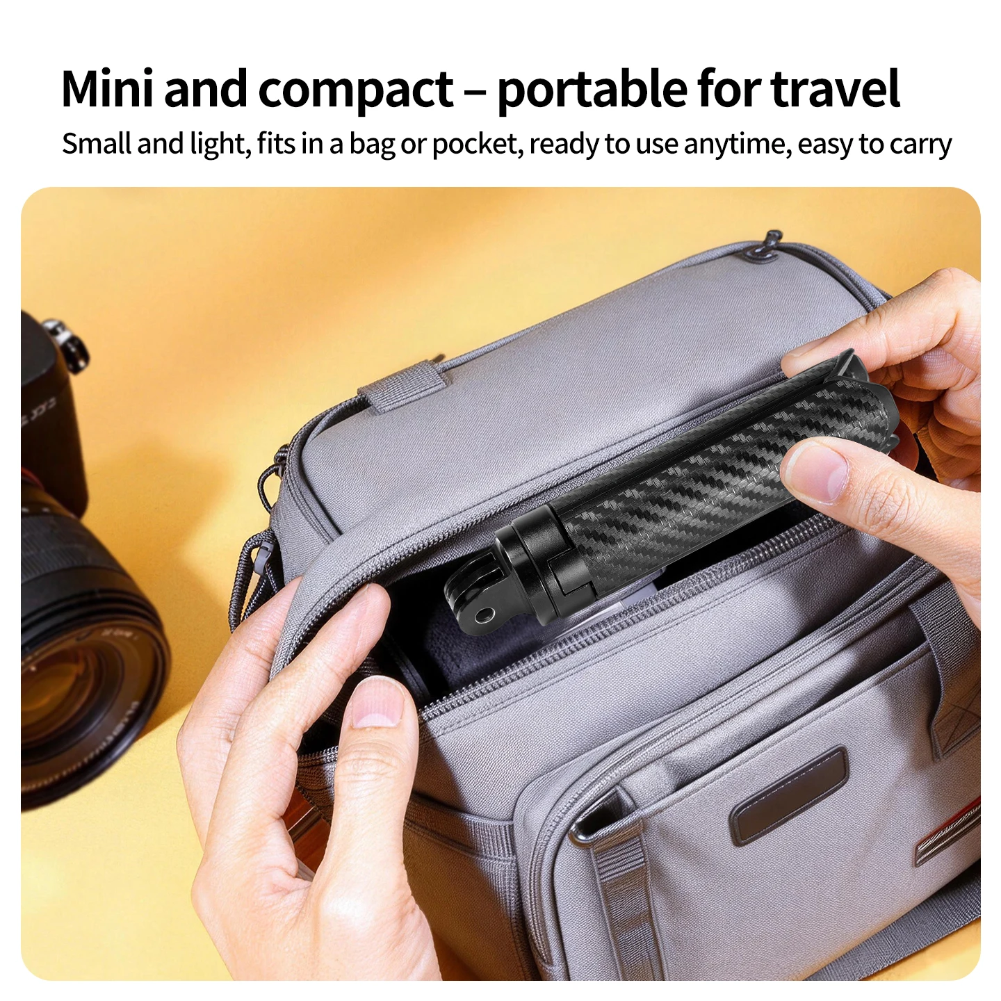 Aluminium-Desktop-Stativ mit Dämpfung, rutschfesten Fußpolstern für Telefon-Vlogs, stabile Unterstützung für Insta360 GoPro DJI Gimbal-Kamera – Detail 8