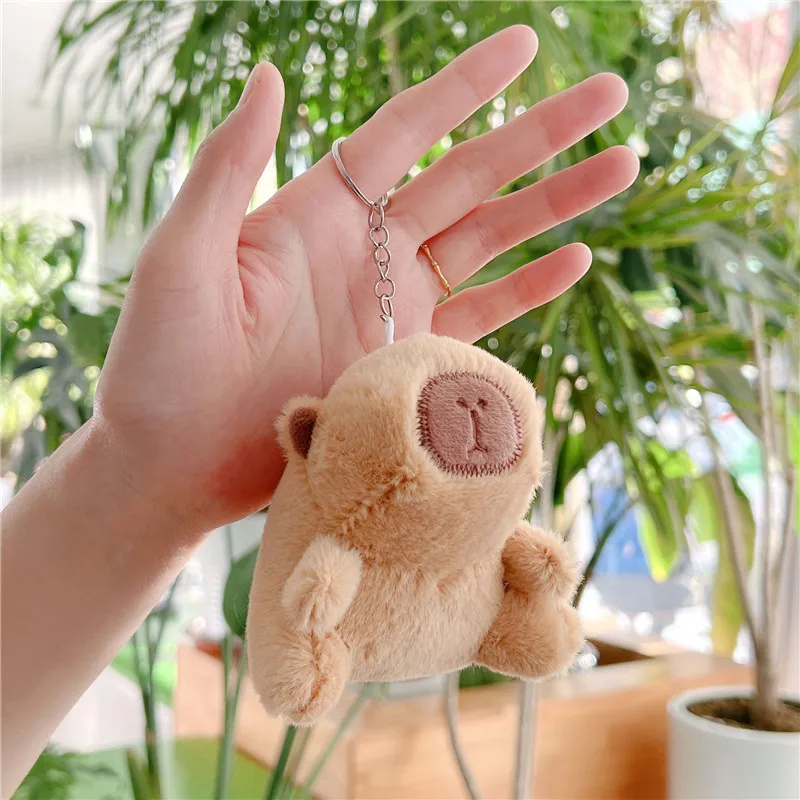 Kawaii Capibara Plushies Keychain Toys Cartoon Pendant Soft Stuffed Dolls Keychains Backpack Car Bag Key Rings Decor Kids Gifts
