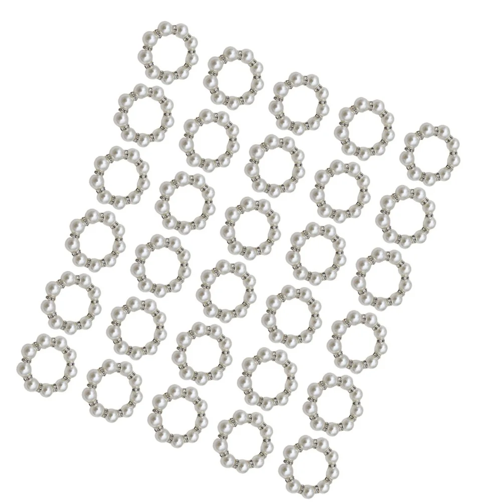 Elegant Napkin Rings Beaded Napkin Rings Home Use Party Supplies Neatly Cut Rhinestone Secure Hold Elastic And Stretchy