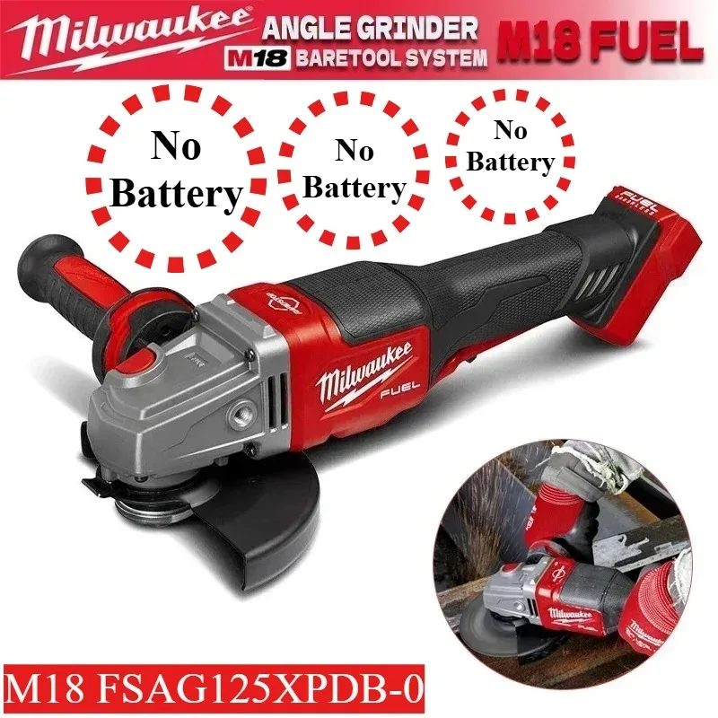 

For Milwaukee 18V Battery 125mm Brushless Angle Grinder Polishing Cutting Machine High Power Electric Cordless Power Tools