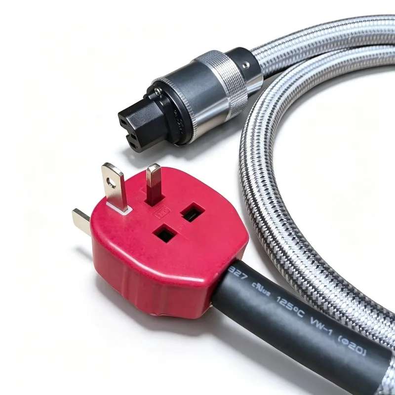 For UK US HiFi Power Cable, Audiophile Mains Lead for Amplifier CD Player