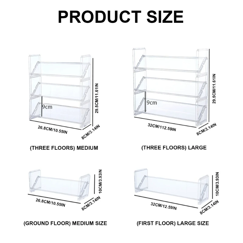 Clear Sturdy Plastic Makeup Storage Display Stand with Several Shelves