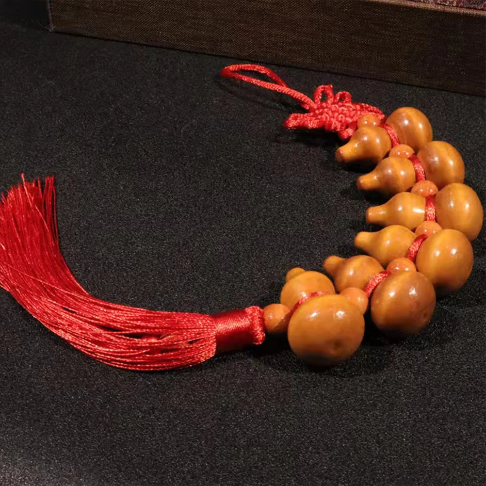 

2Pcs Peach Wood Chinese Knot Pendant Traditional Spring Festival Hanging Decor New Year Party Ornament for Home Celebration