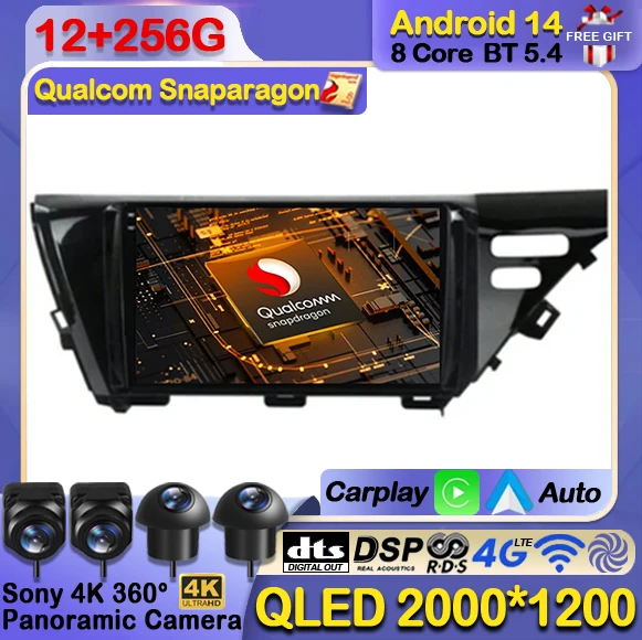 

Android 14 Car Radio For Toyota Camry 8 XV 70 2017 - 2020 Auto Carplay 360 Camera WIFI+4G Multimedia Video Player Navigation GPS