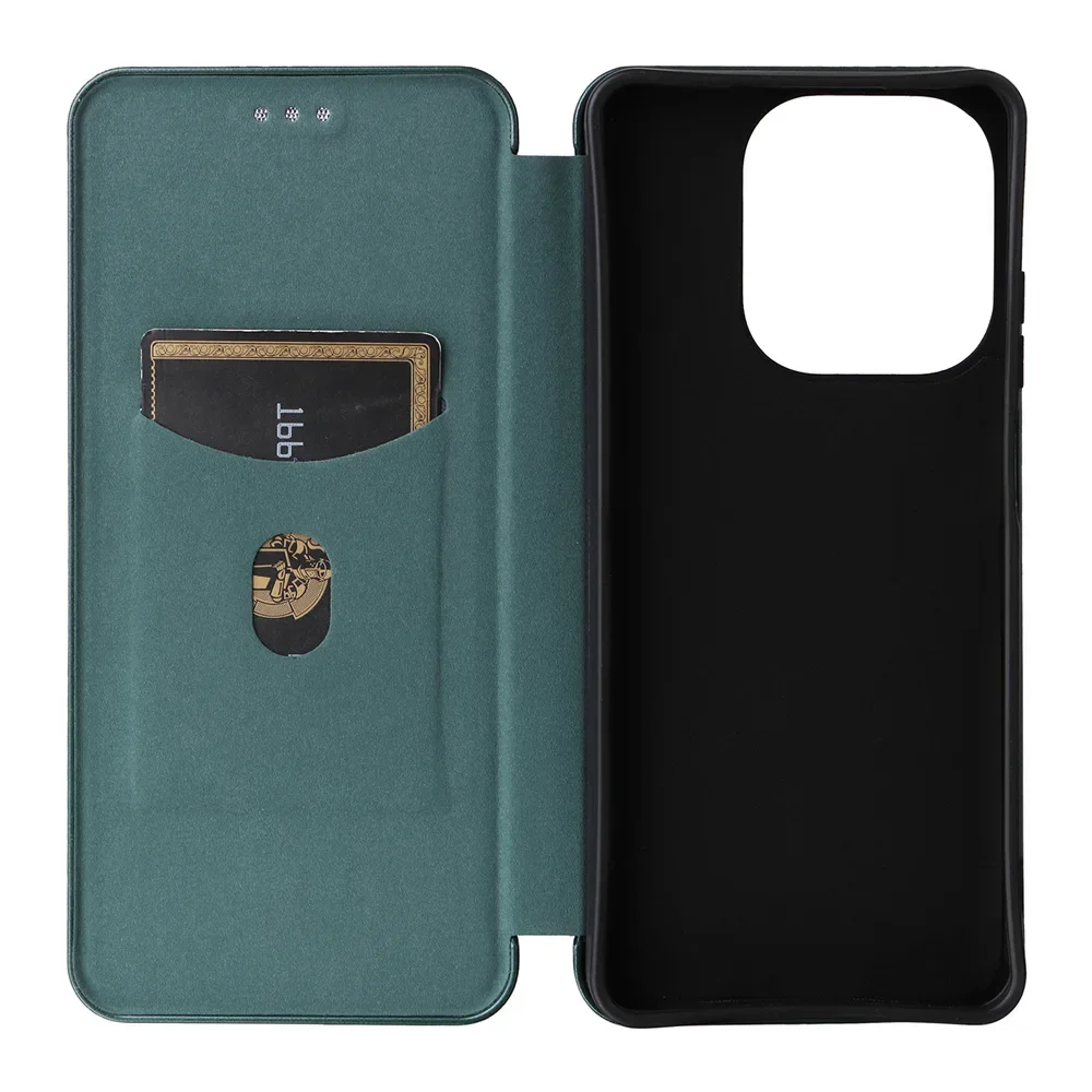 

For OPPO A5X Case Carbon Fiber Flip Magnet Stand Holder Card Slot Shockproof Cover Capa Funda coque