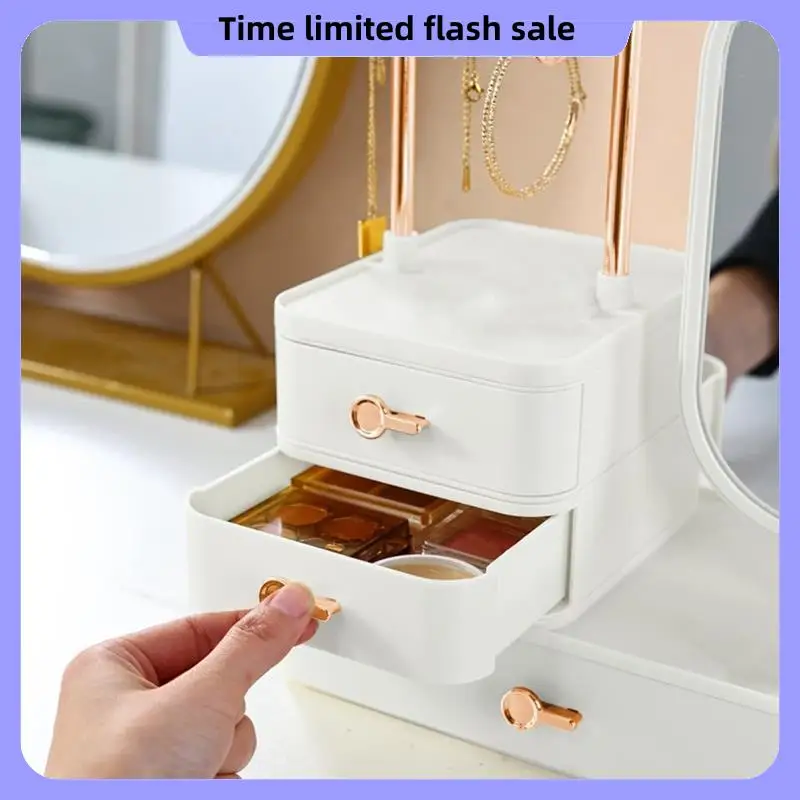 

A40T Jewelry Box Organizer With Mirror And Drawer, Jewelry Storage Box For Earrings, Bracelets, Necklaces, Hair Accessories