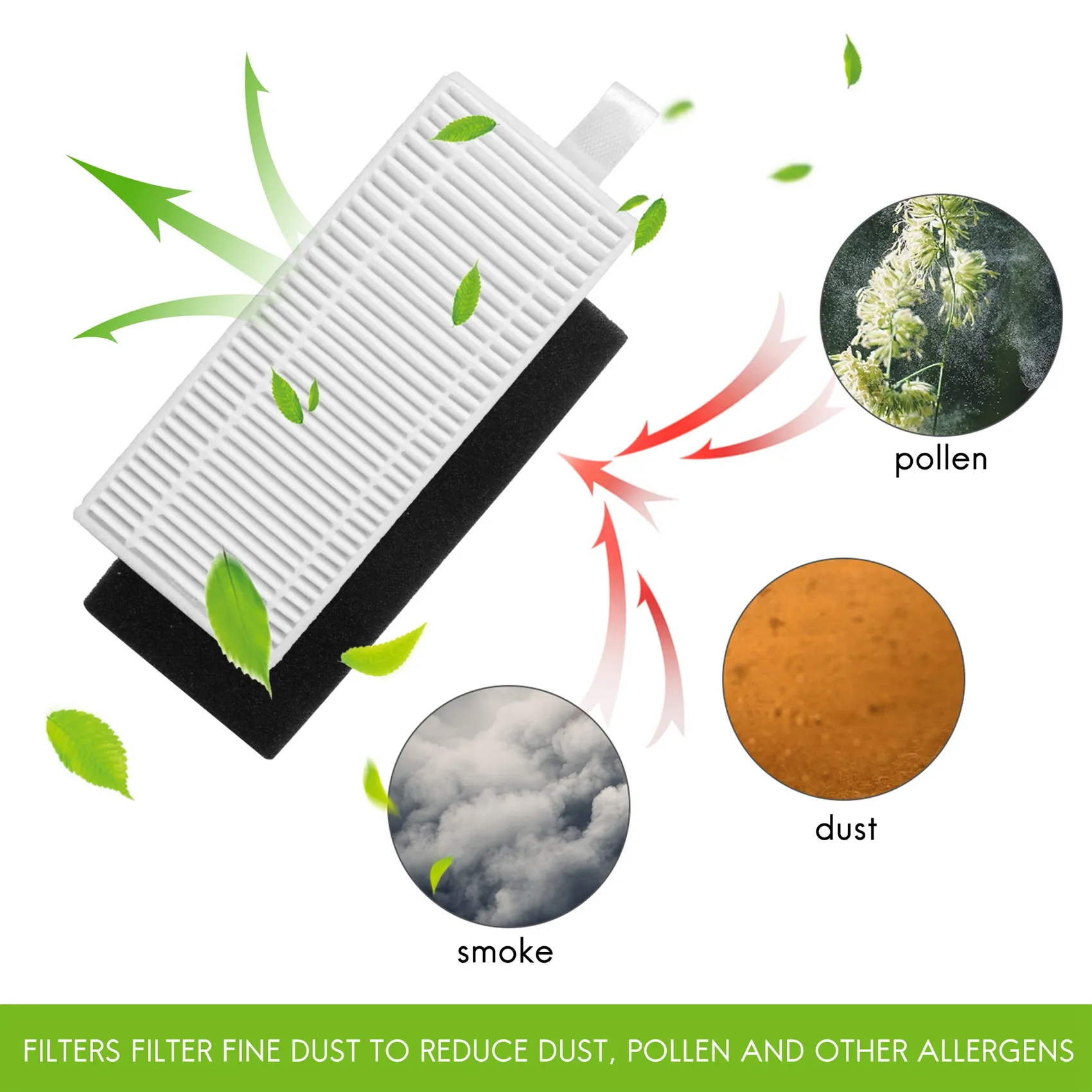 Roller Brush Side Brush HEPA Filter for Lefant M520/M501-B/M501-A/M571/T700/T800/K7 Robot Vacuum Accessories Kit
