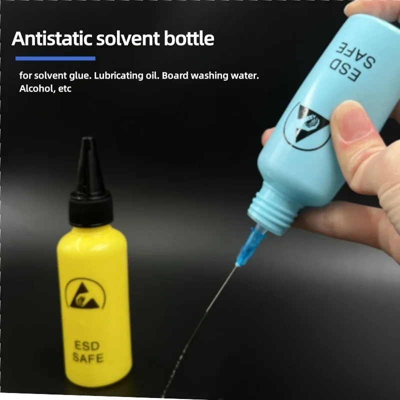 Antistatic Alcohol Bottle 60ML, Leak-proof And Sturdy Inner And Outer Caps Syringe Tip With Fine Tip Needle