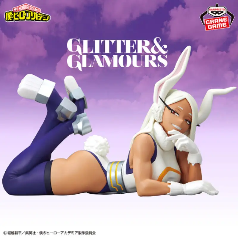 Original Bandai Banpresto My Hero Academia Glitter&glamours Reprint Mirko Anime Action Figures Model Ornaments Toy Gift view 2