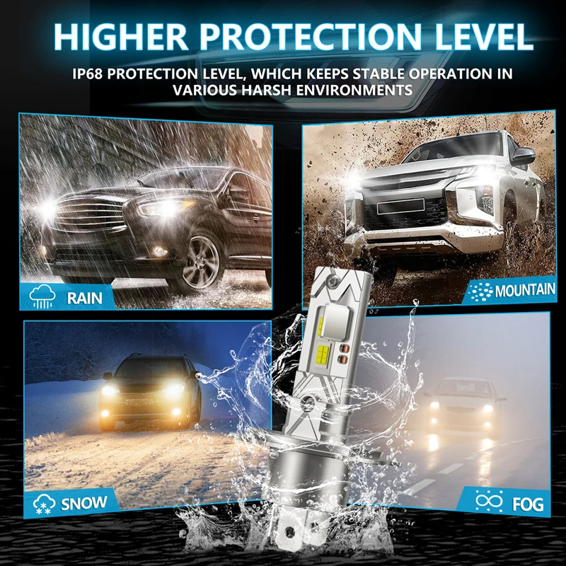 

H4 LED Headlight Bulbs High-Brightness Large-Chip LED Headlights and Fog Lights Plug-and-Play Auto Lamp for Cars