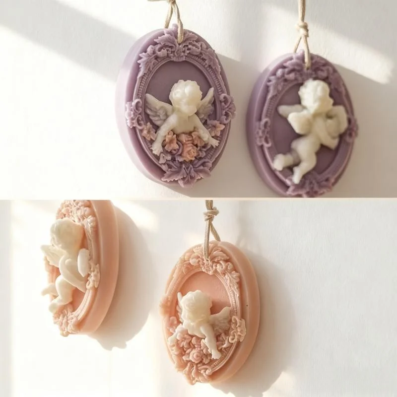 

Aromatherapy Wax Pendant Silicone Mould Cute Baby Gypsum Plaster Molds For Car Decor DIY Soap Clay Crafts