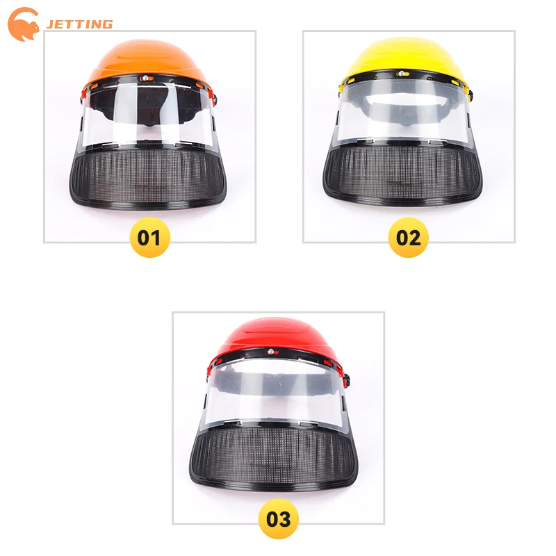 ZENG001 Garden Grass Trimmer Weed Wacker Safety Helmet Hat With Full Face Mesh Mask For Logging Brush Cutter Forestry Protection
