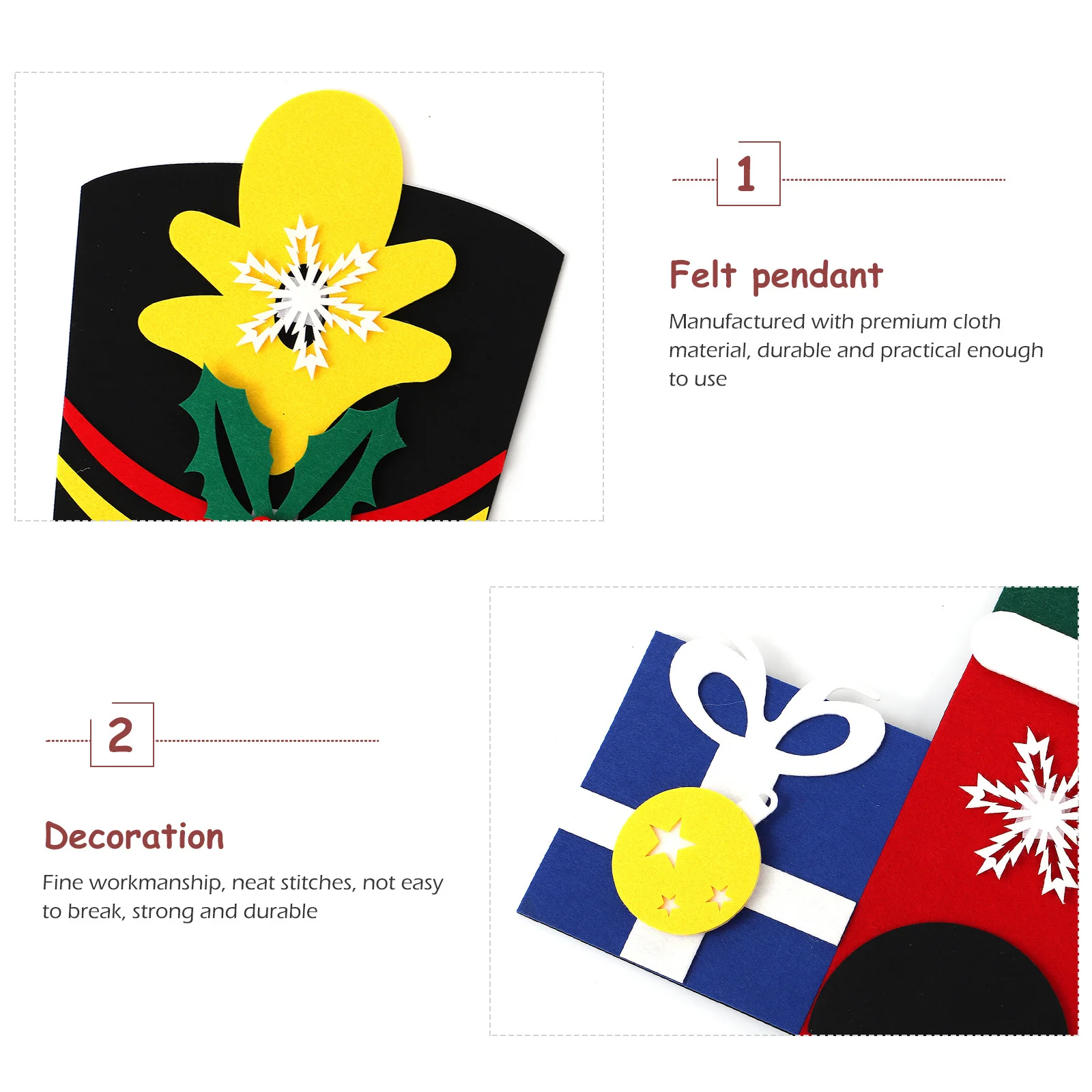 

1Set Nutcracker Soldier Pendants Festive Christmas Hanging Props Warm Felt Ornament for Kids Room Living Room Xmas Decor