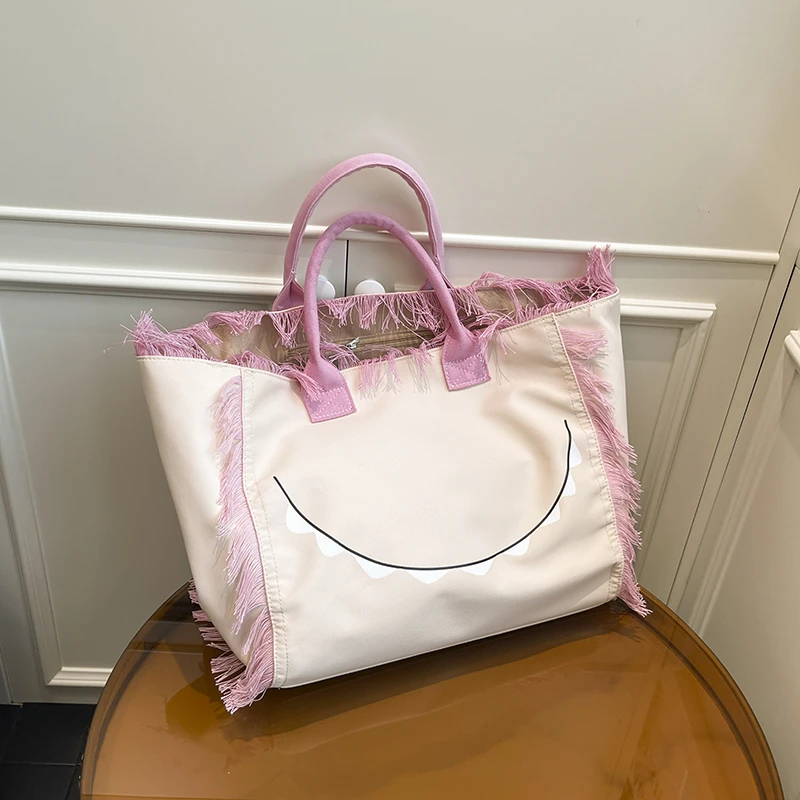 

Осень/зима 2022, новая универсальная повседневная сумка-тоут из нейлона с кисточками на молнии, высококачественные сумки на плечо, прочные легкие женские сумки