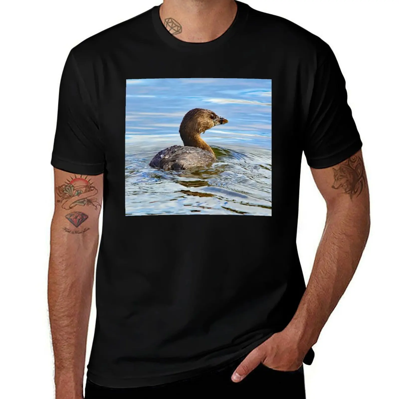 Pied-billed Grebe T-Shirt Basic Solid Tee for Daily Use T-Shirt