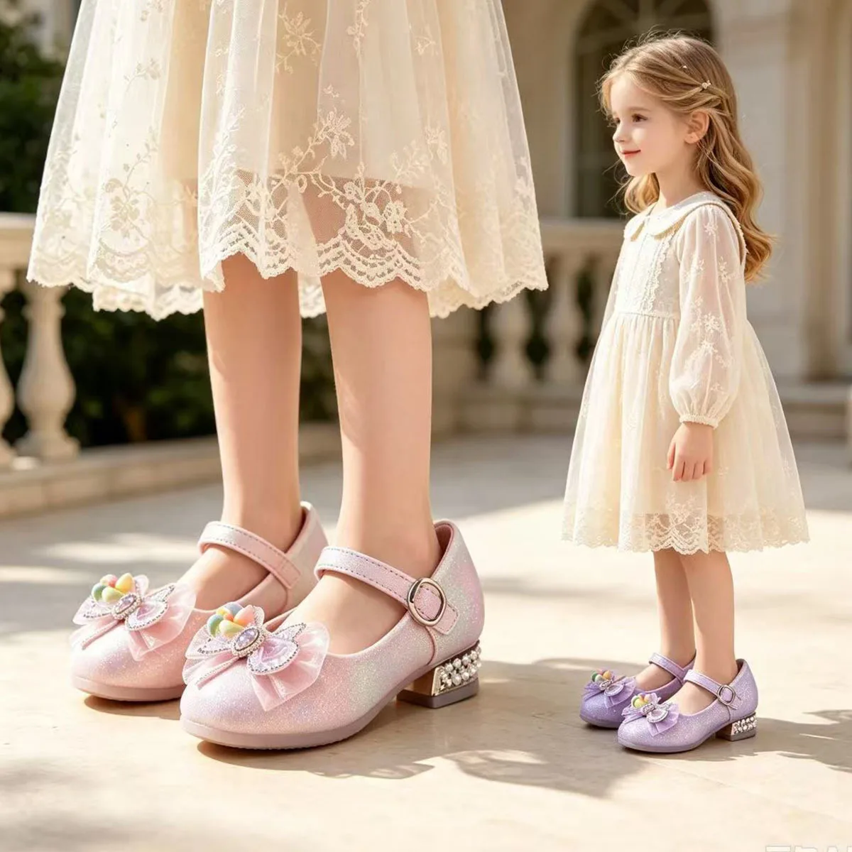 Spring Autumn Sequin Non-Slip Mary Jane Shoes Soft-Soled Performance Shoes Children Kids Comfortable Shallow Princess Shoes Girl