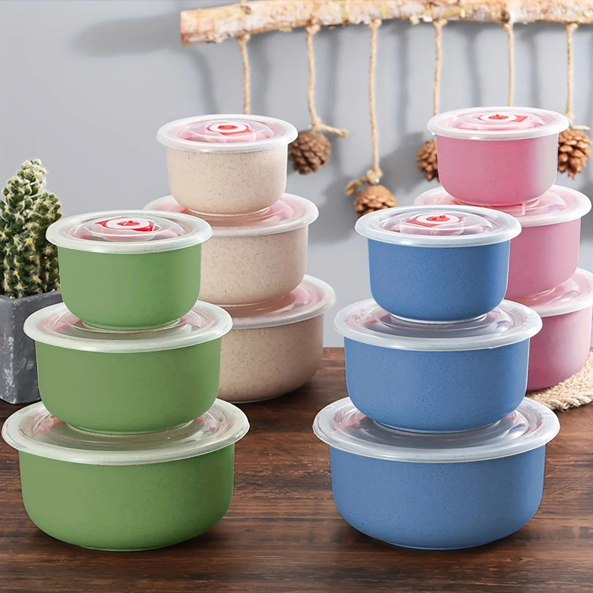 

Round Lidded Food Storage Bowl Microwave-Safe, Refrigerator-Safe, Portable Food Container Food-Grade Plastic Preservation Box