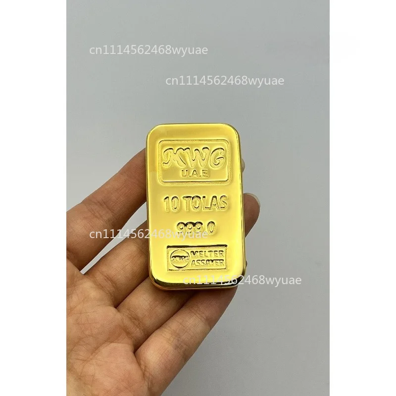 Money replica Fake Swiss Gold Bar Gold Nuggets Solid Copper Gold Plated 10 TOLAS Sample Photo Frame Office Decoration