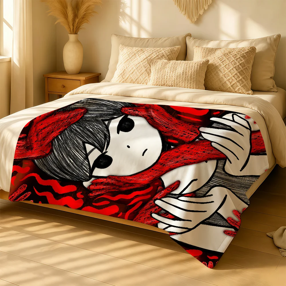 Classic Hot Horror Video Game Omori Blanket For Soft Warm Knee For Bedroom Living Room Bed Sofa Camping Picnic Office Gift