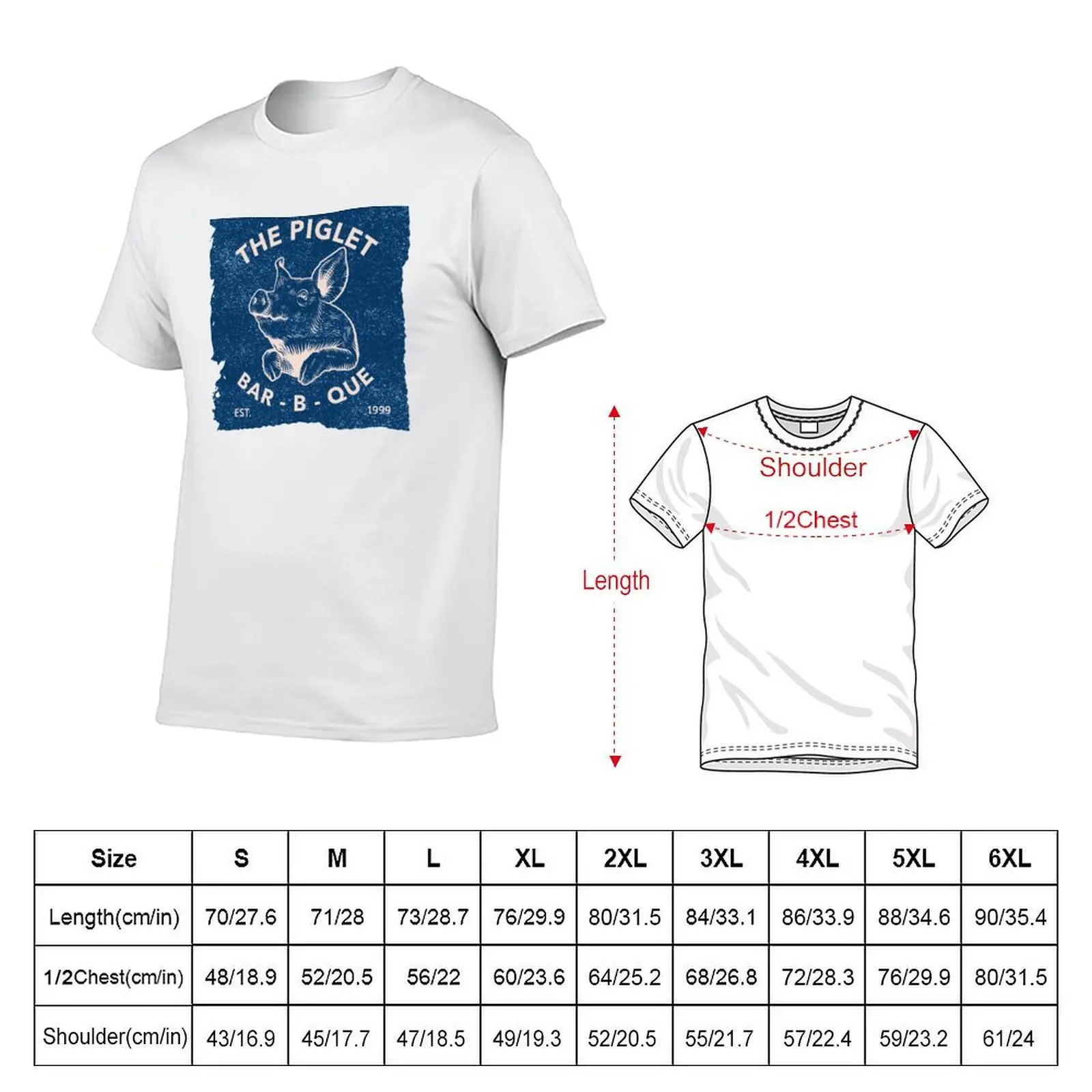 The Piglet Bar-B-Que T-Shirt valentines clothes cute tops Men's clothing