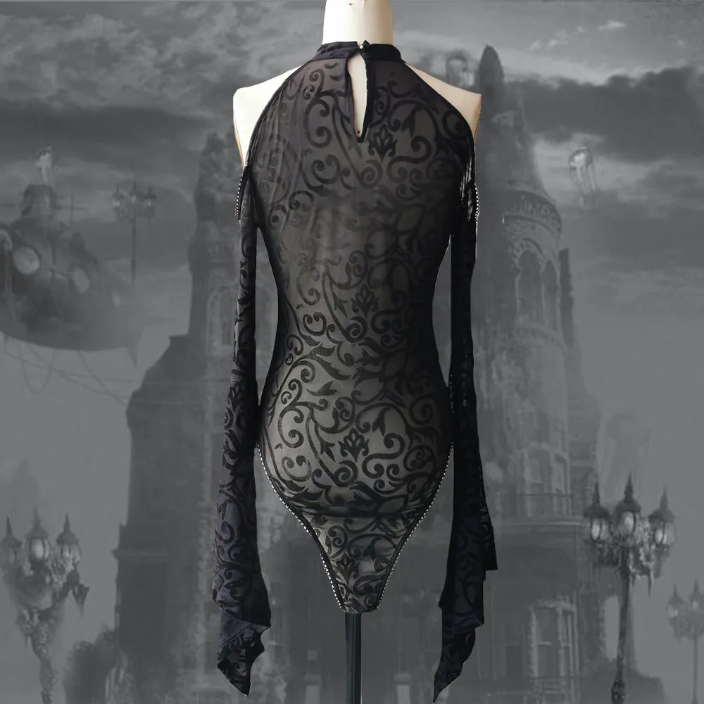 Rosetic Vintage Fashion Gothic Sexy Lace Bodysuits Women Flared Sleeve Black Overalls 2023 Autumn Off Shoulder Jumpsuit Short