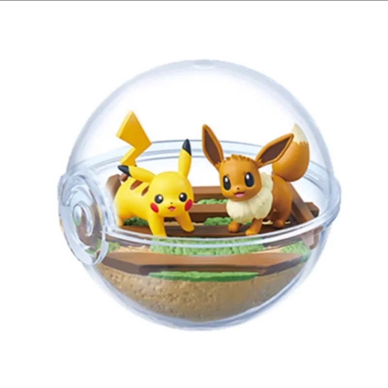 مجموعة حاويات زجاجية من Re-ment Pokémon حجم 13 مجموعة كاملة ألعاب عصرية لسطح المكتب صندوق أعمى حلية مشهد مصغر
