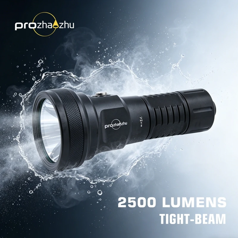 

PROZHAOZHU DL-B40 2500LM 100M IP68 Waterproof Rechargeable Underwater Scuba Diving Flashlight