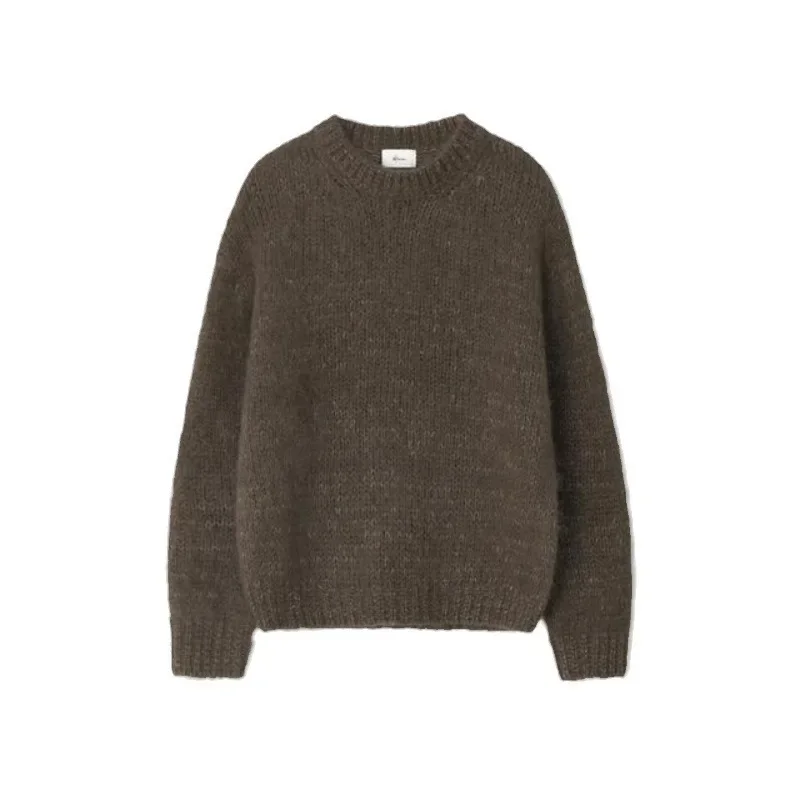 Moi@ Sweater, Women\'s Mohair Knitted Sweater, Lazy and Loose Woolen Sweater Top, Korean Niche 2024 Autumn and Winter