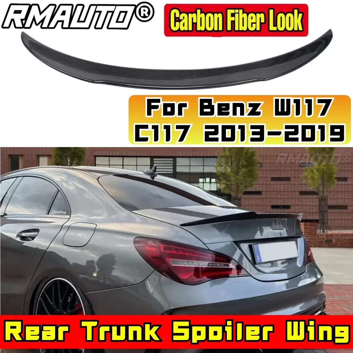 For Mercedes Benz CLA Class W117 C117 CLA220 CLA250 AMG Sedan 2013-2019 Rear Spoiler Wing Car Rear Trunk Spoiler Car Accessories