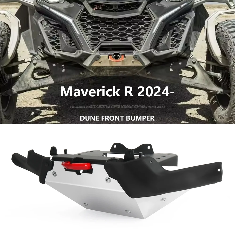 

UTV Dune Front Bumper Brush Guard Stainless steel and aluminum Liquid Titanium For Can-Am Maverick R 2024 2025 Dune Front Bumper