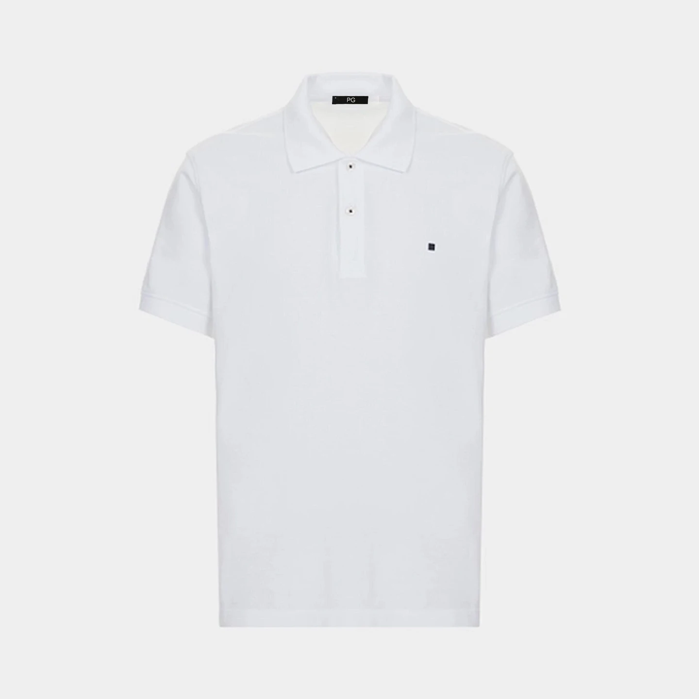 PG Kleines Logo Besticktes Einfarbiges Baumwoll-Kurzarm-Poloshirt für Herren Regular Fit Minimalistische Lässige Oberteile – Detail 13