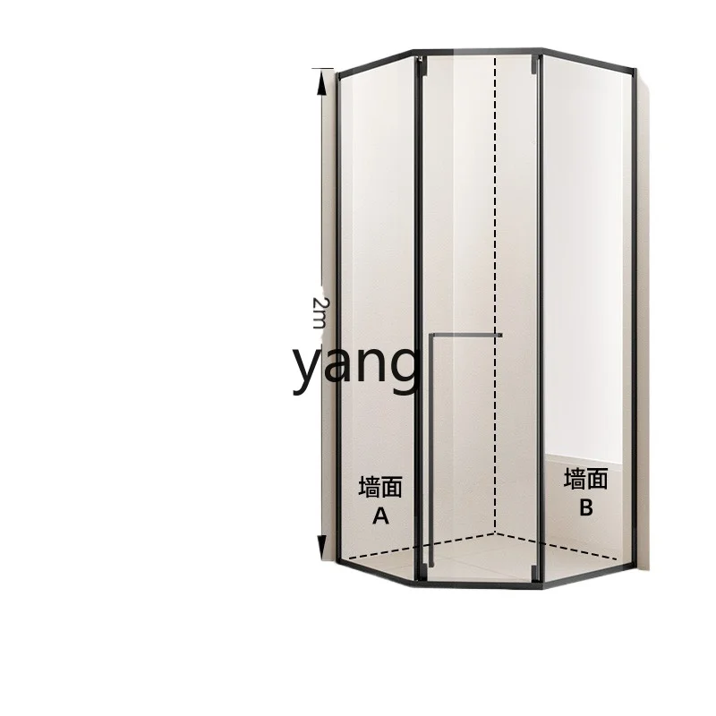 

LH shower room integral bathroom glass door partition inner sliding door toilet integrated