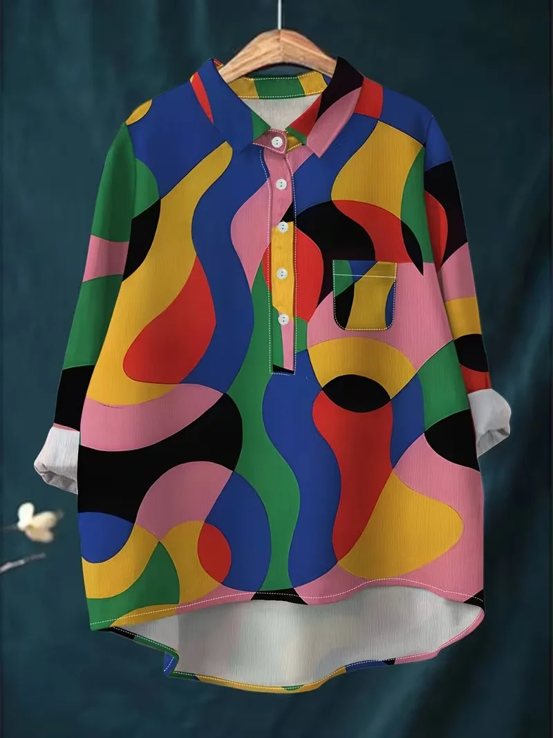 

Women's new Bohemian style floral print open top shirt - fashionable casual top for women.