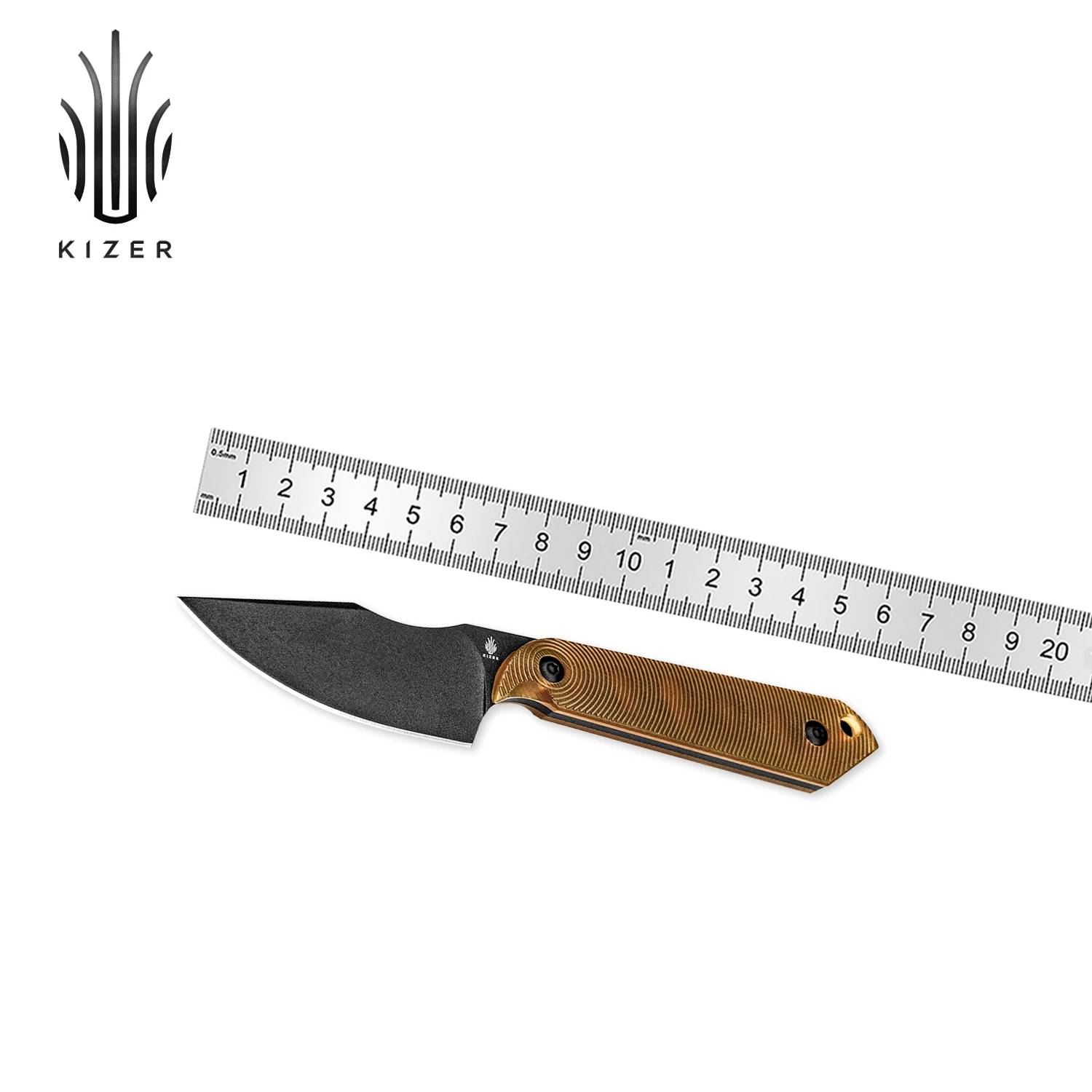 Kizer Fixed Blade Knife 1040S HarpoonMini  PEI/ G10/AEB-L Handle with 3V/3V/Micarta  Steel Blade Fixed Blade Knife