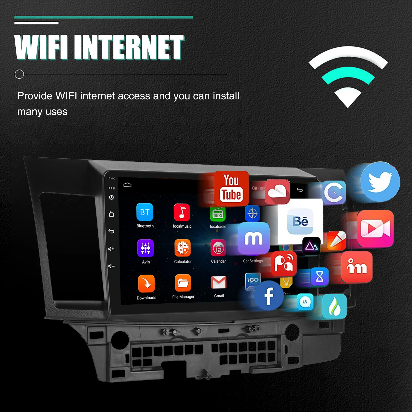 10 "أندرويد 15 سيارة نظام تحديد المواقع راديو ستيريو بالسيارة ل 2008-2017 ميتسوبيشي لانسر أبل Carplay 4 + 64G IPS شاشة تعمل باللمس واي فاي لتحديد المواقع BT + DVR & CAM